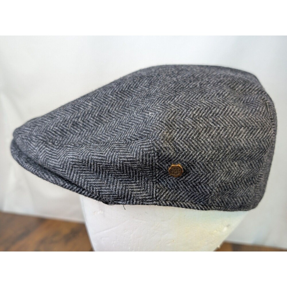Voboom Headwear Herringbone Wool Blend Newsboy Flat Cap Hat 57cm